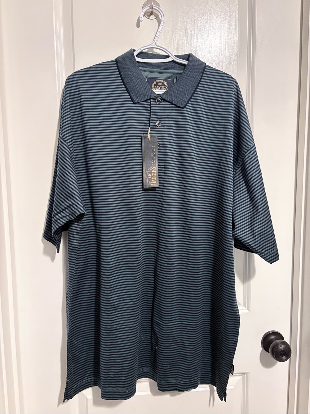 BD Baggies Men’s Striped Polo Shirt - Teal/Black
